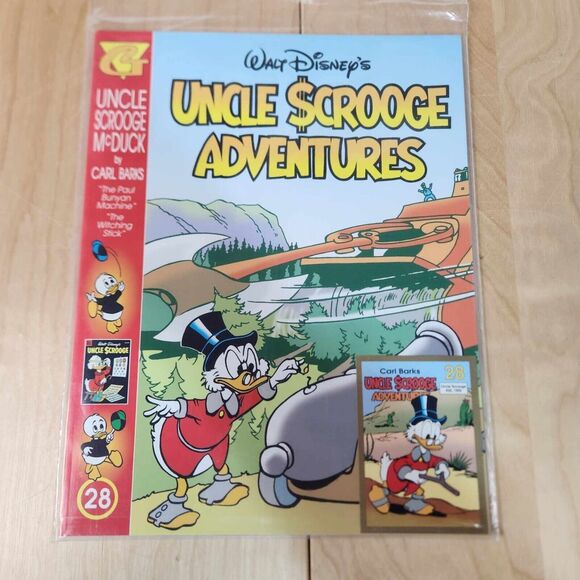 Uncle Scrooge Adventures Book 28 & Trading Card Carl Barks Gladstone Disney EUC - Picture 1 of 2